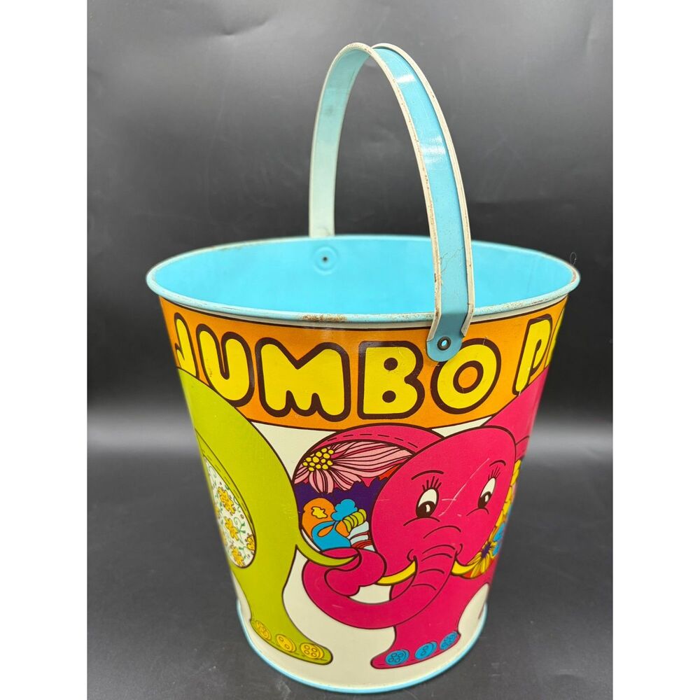Vintage Ohio Art Jumbo Pal Tin Lithograph Bucket B1-24 #2